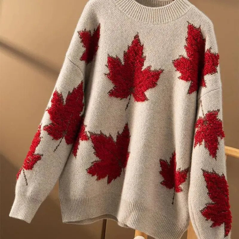 Maple Leaf Knitted Sweater