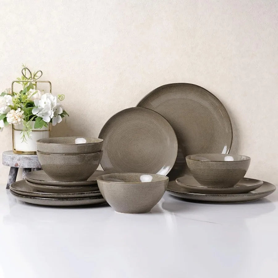 Tempura Verde™ 24-Piece Reactive Glaze Dinnerware Set