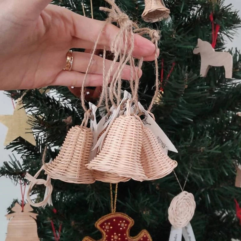 Rattan Bell Christmas Tree Decor