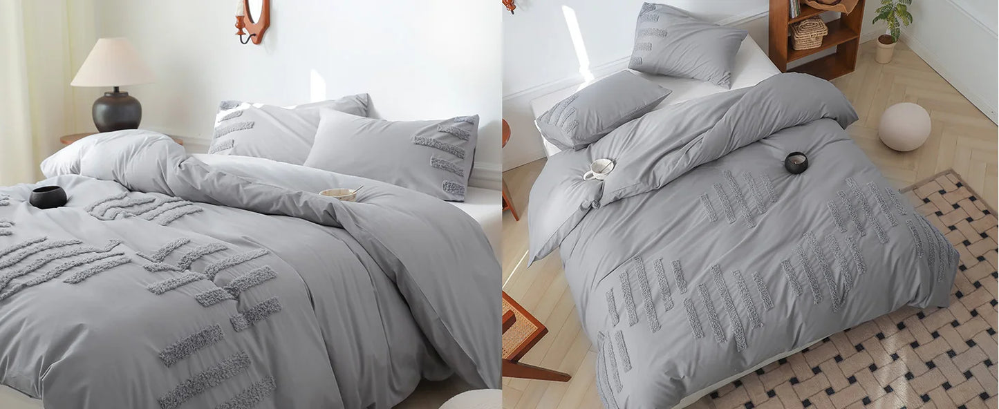 Stonefall Tufted Cotton Duvet Set
