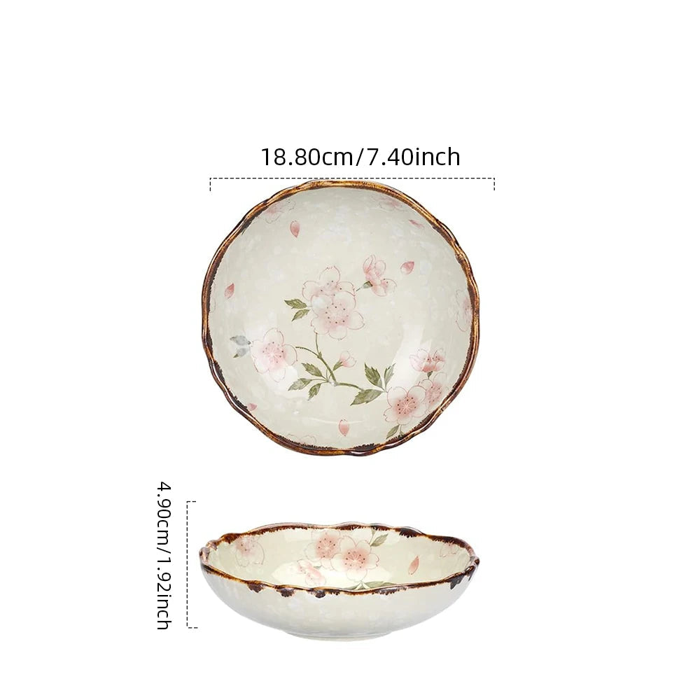 Sakura Bloom Hand-Painted Ceramic Bowl