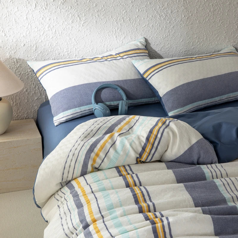 NORDÉLLE Cotton Stripe Duvet Cover Set