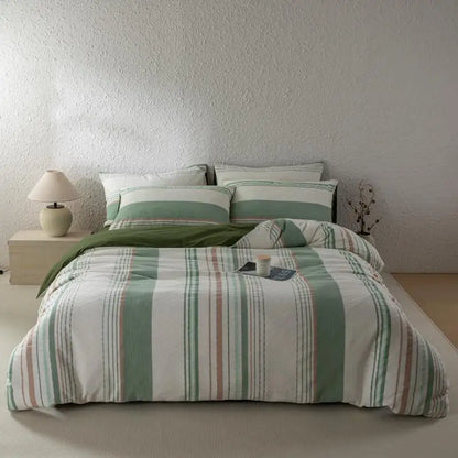 NORDÉLLE Cotton Stripe Duvet Cover Set