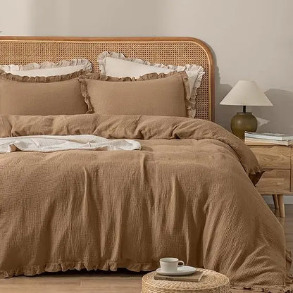 AMÉLON Ruffle Duvet Cover Set – OEKO-TEX Certified