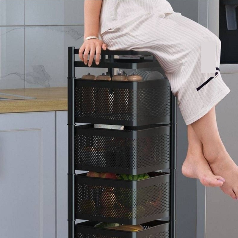 Multi-Layer Rotating Storage Rack – Blackbrdstore