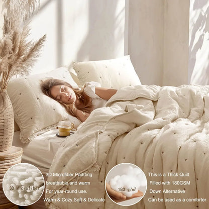 Willow Dusk Lace Quilt Set