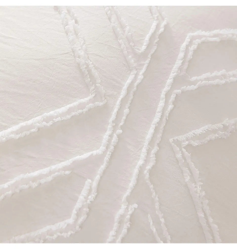 Roselle Tufted Geometric Duvet Cover Set