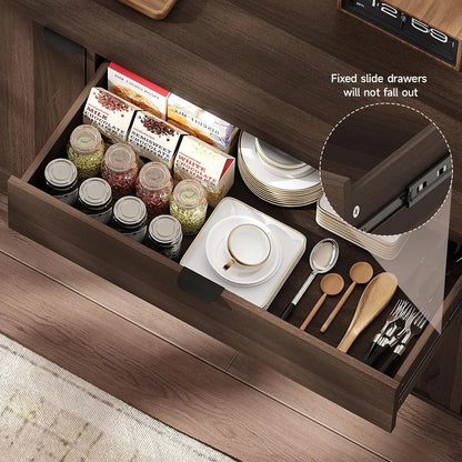 RoyalCraft WaveLine Mid-Century Sideboard Buffet Cabinet