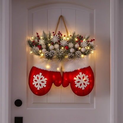 Snowflake Mittens Christmas Wreath