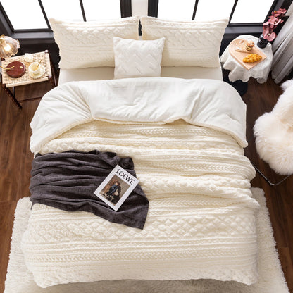 Ivory Cloud Sherpa Comforter Set