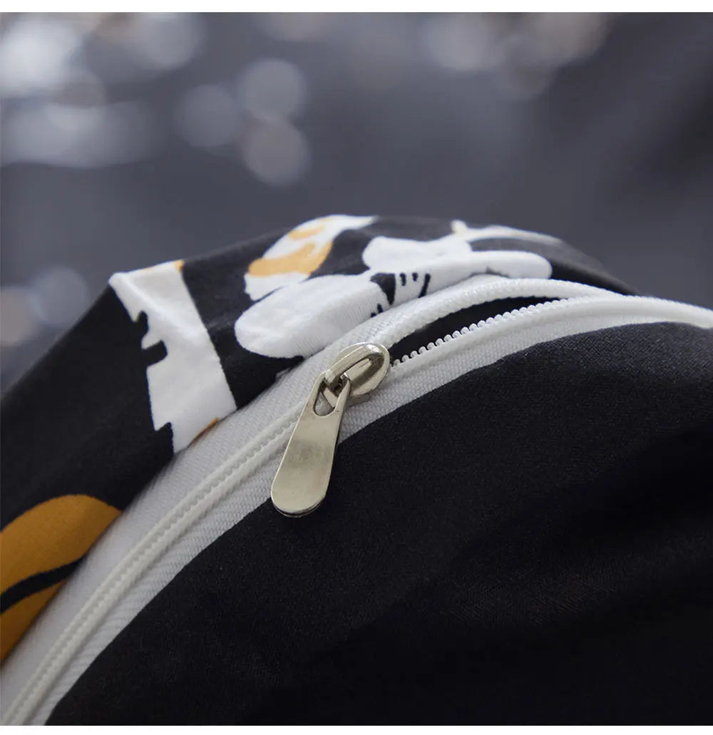 Sakura Spring Black Duvet Cover Set