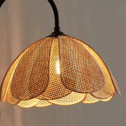 Rattan Floral Wall Lamp