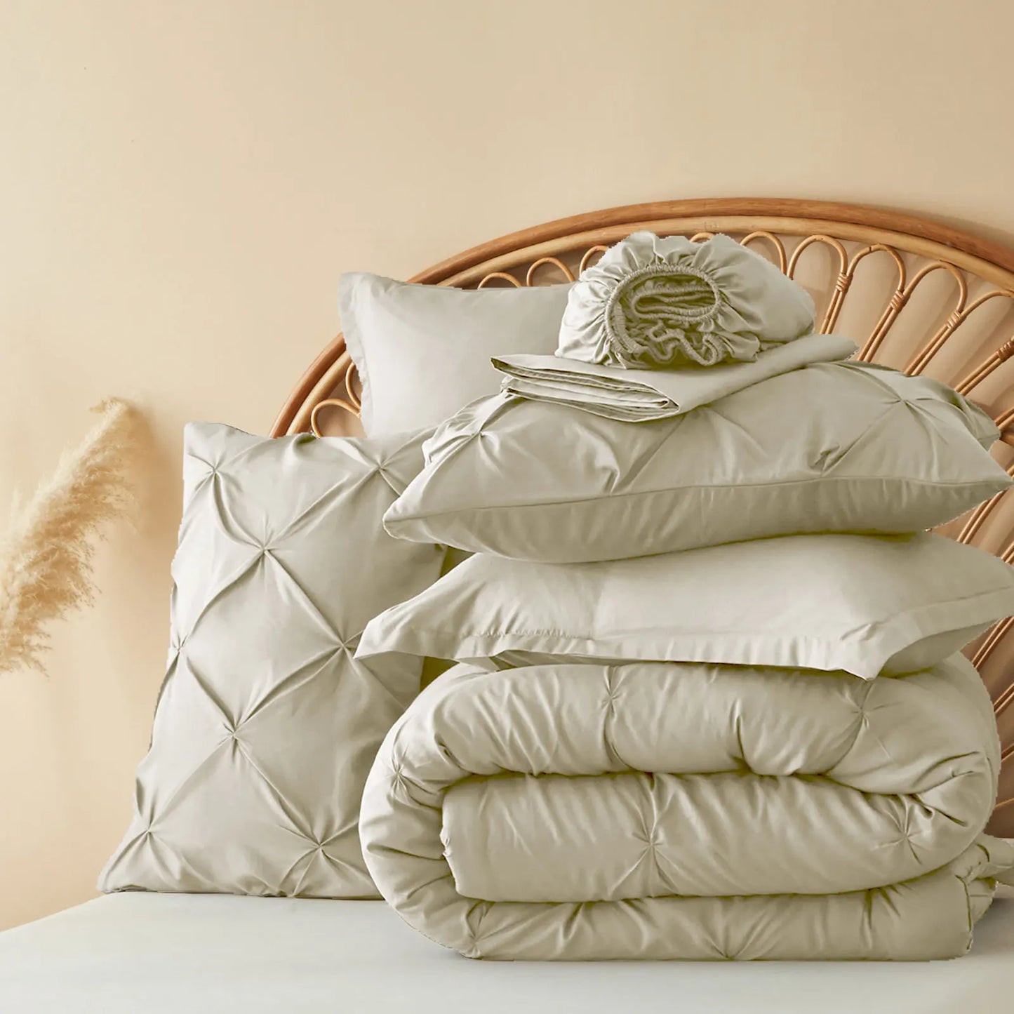 The Silver Pleat Comforter Set