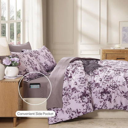 Lavender Bloom 7-Piece King Comforter Set