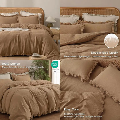 AMÉLON Ruffle Duvet Cover Set – OEKO-TEX Certified