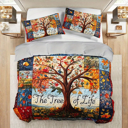 The Tree Of Life Quilted Duvet Cover Set