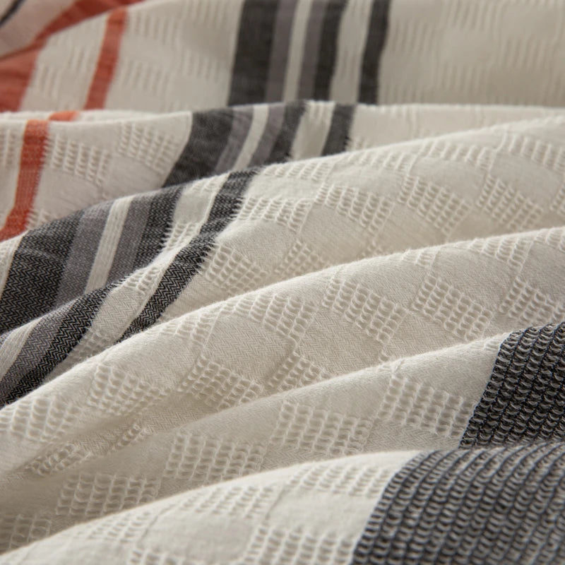 NORDÉLLE Cotton Stripe Duvet Cover Set