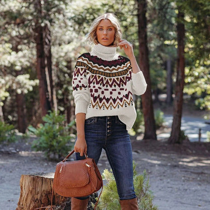 Autumn Geometric Knit Sweater