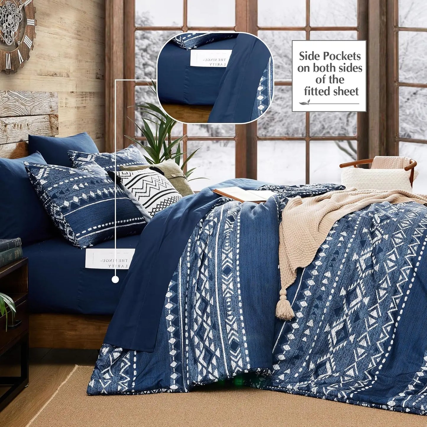 Midnight Navajo 7-Piece Queen Comforter Set