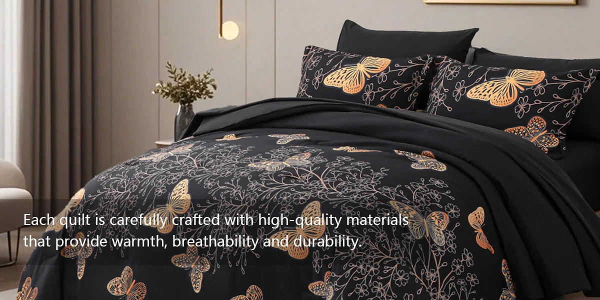 Nocturne Butterfly Bloom 7-Piece Comforter Set