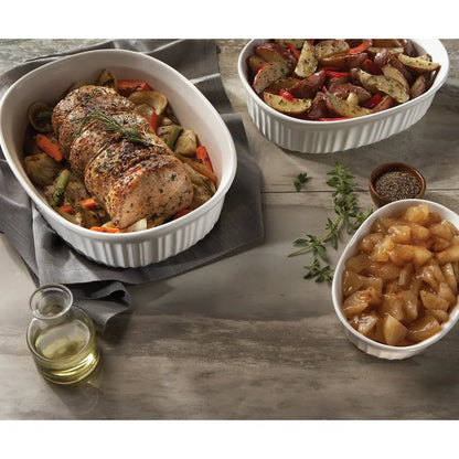 Maison Blanc Ceramic Casserole Dish with Glass Lid