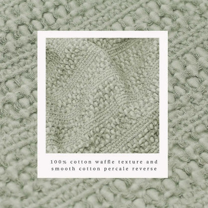 Honeycomb Waffle Eucalyptus Duvet Cover