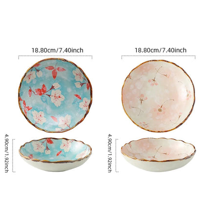 Sakura Bloom Hand-Painted Ceramic Bowl