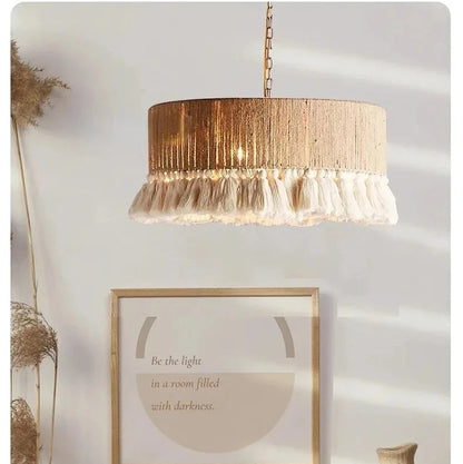 Liora Woven Halo Tassels Pendant Light
