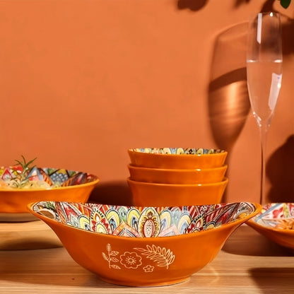 Bohemian Mandala Ceramic Serving Bowls