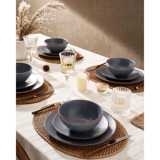 Venara Charcoal™ 18-Piece Stoneware Dinnerware Set