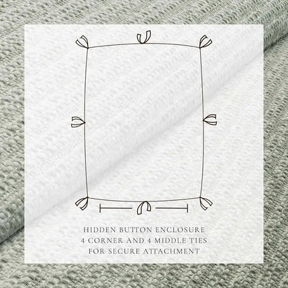 Honeycomb Waffle Eucalyptus Duvet Cover