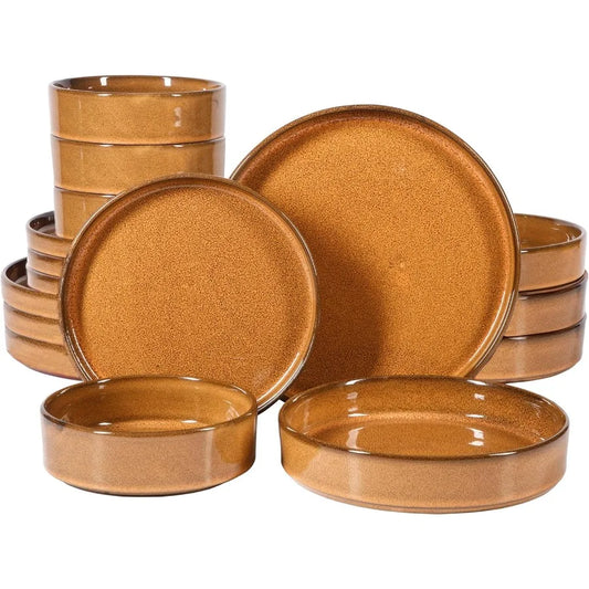 AmberAura Santorini™ 16-Piece Dinnerware Set