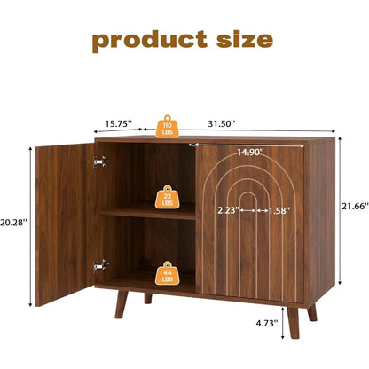RoyalCraft ArcLine Modern Sideboard Cabinet Set