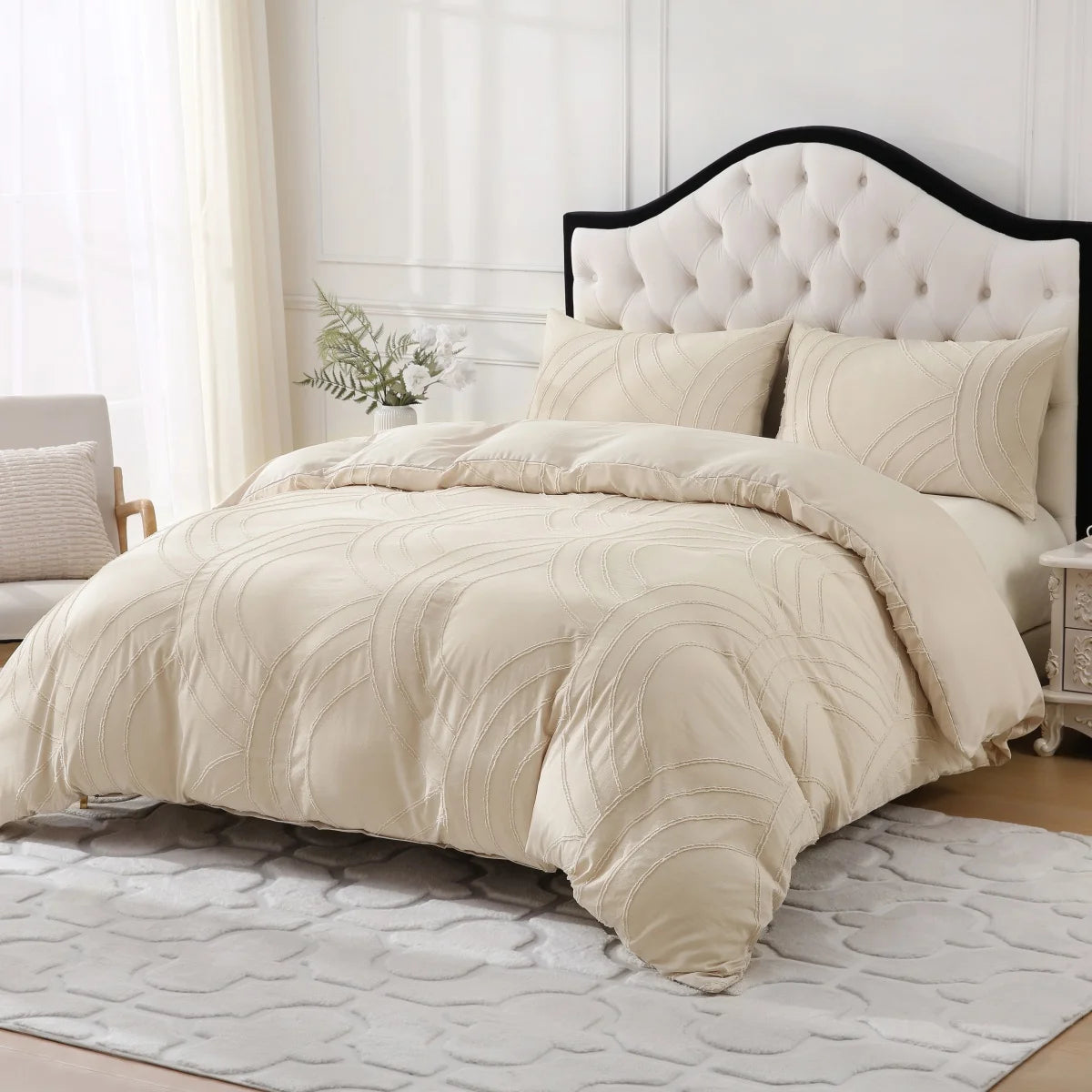 Velisse Textured Wave Duvet Set