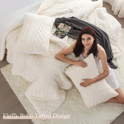 Ivory Cloud Sherpa Comforter Set