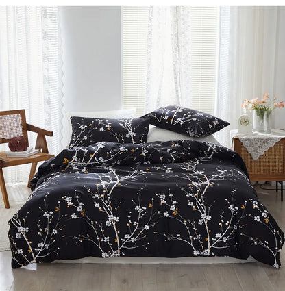 Sakura Spring Black Duvet Cover Set