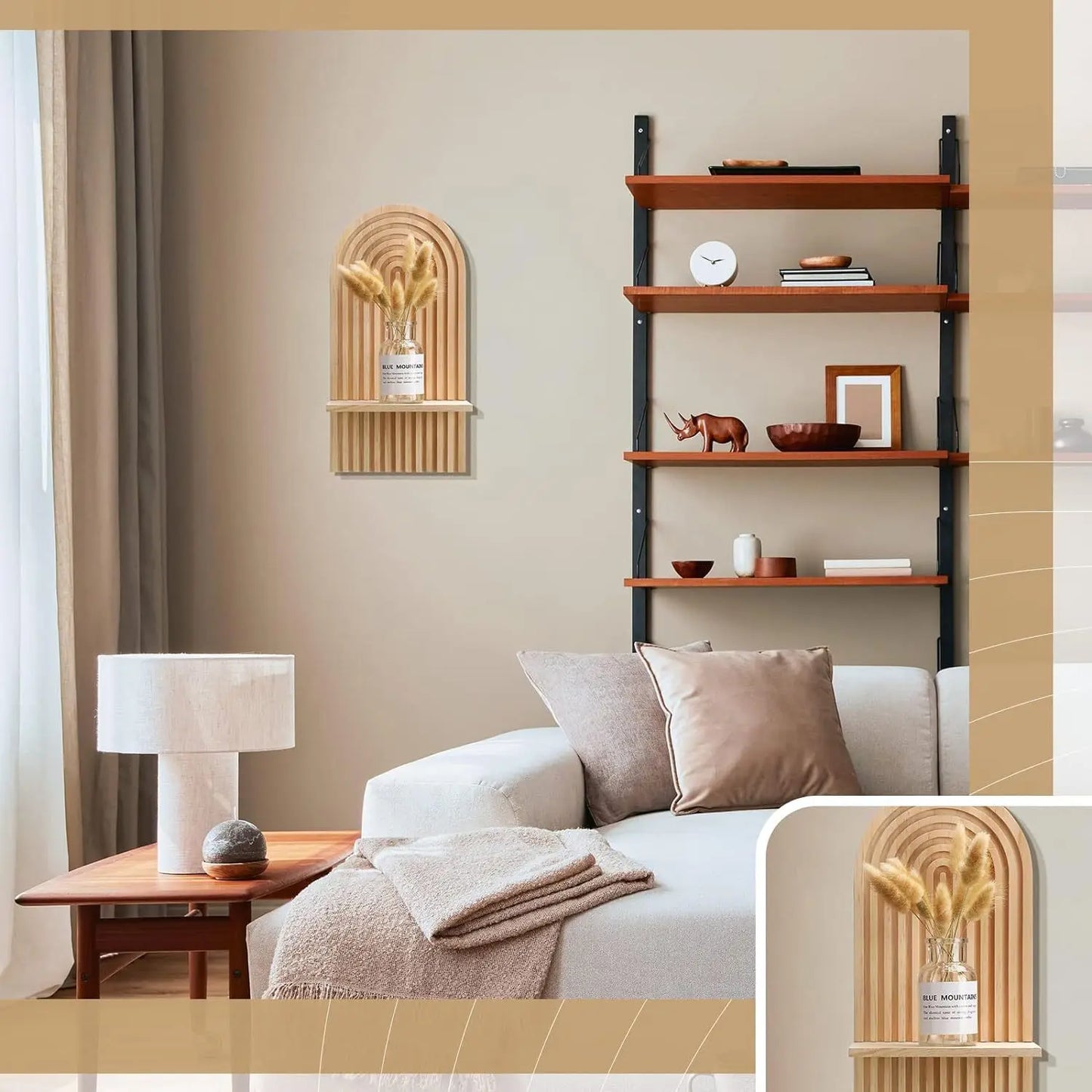 ArcoFlute Wooden Wall Niche Shelf