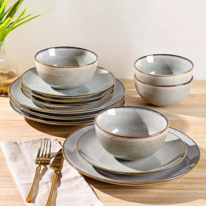 Glazique Aura™ 12-Piece Stoneware Dinnerware Set