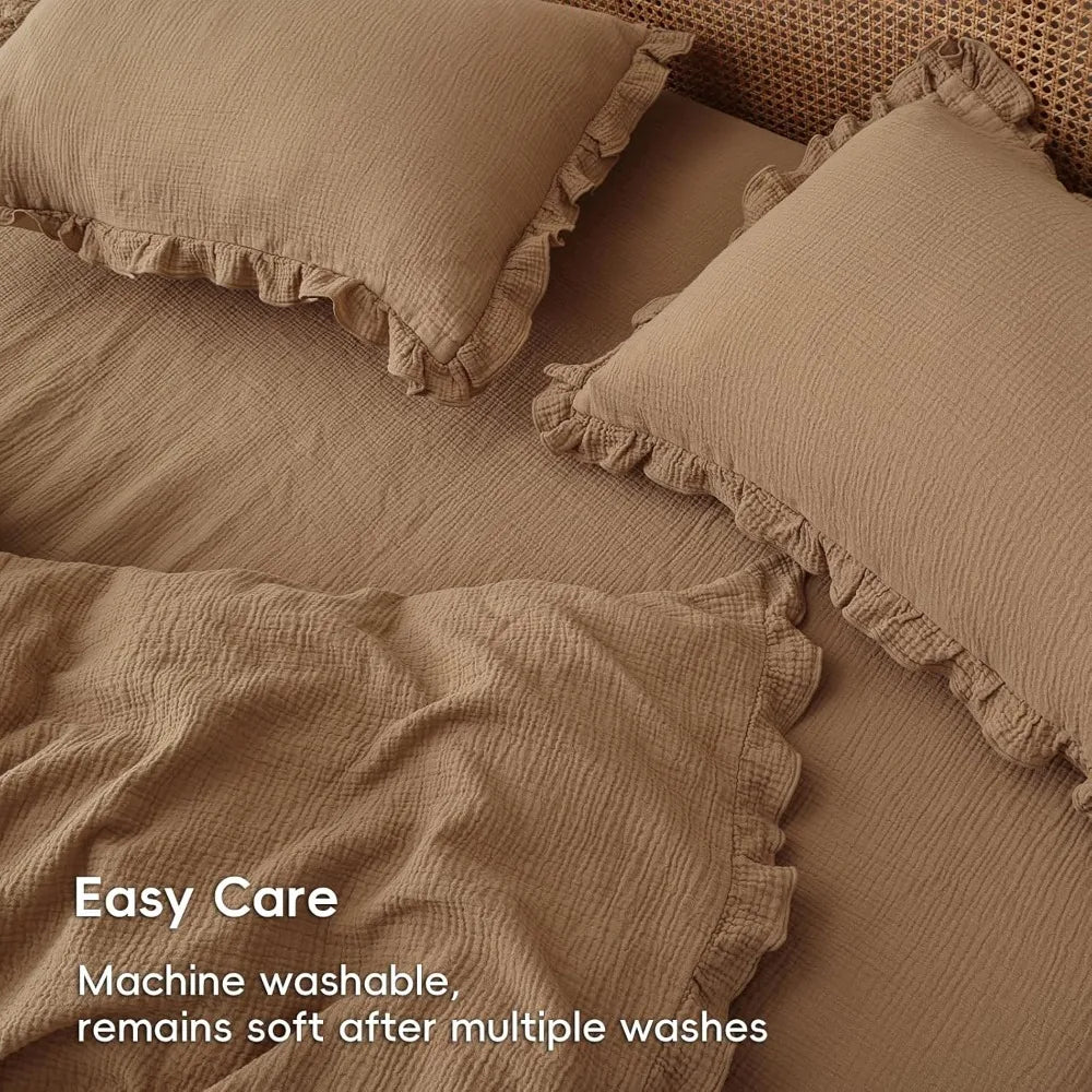 AMÉLON Ruffle Duvet Cover Set – OEKO-TEX Certified