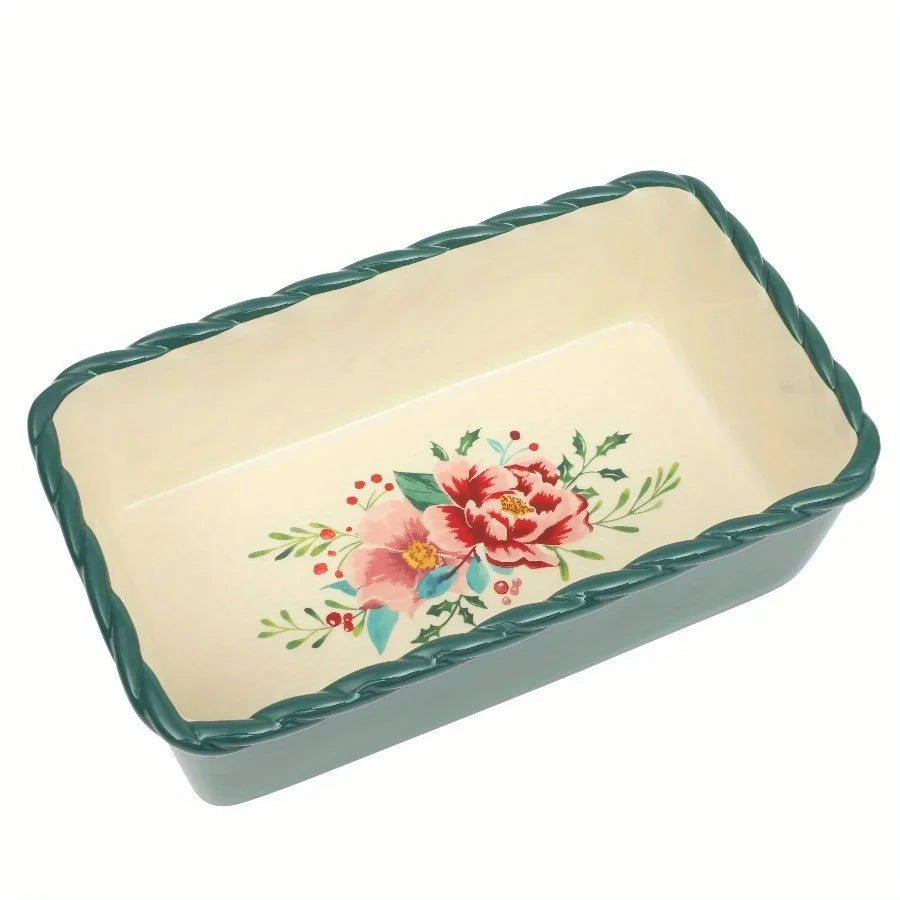Vintage Bloom Ceramic Bakeware Set Of 4