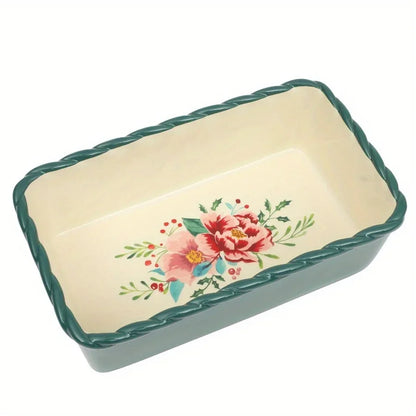Vintage Bloom Ceramic Bakeware Set Of 4