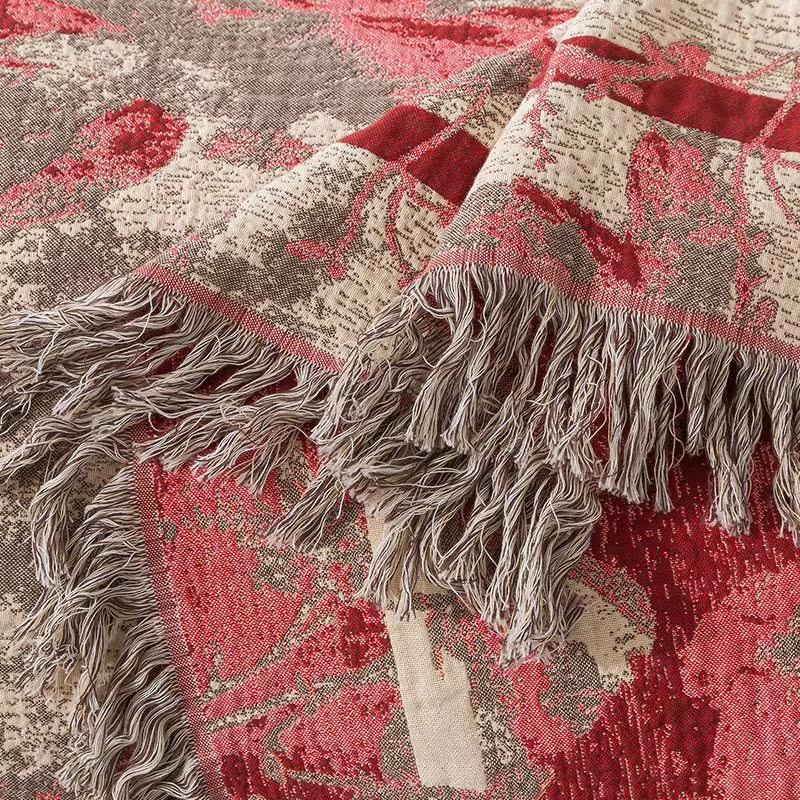 Vintage Rose Garden Tapestry Blanket