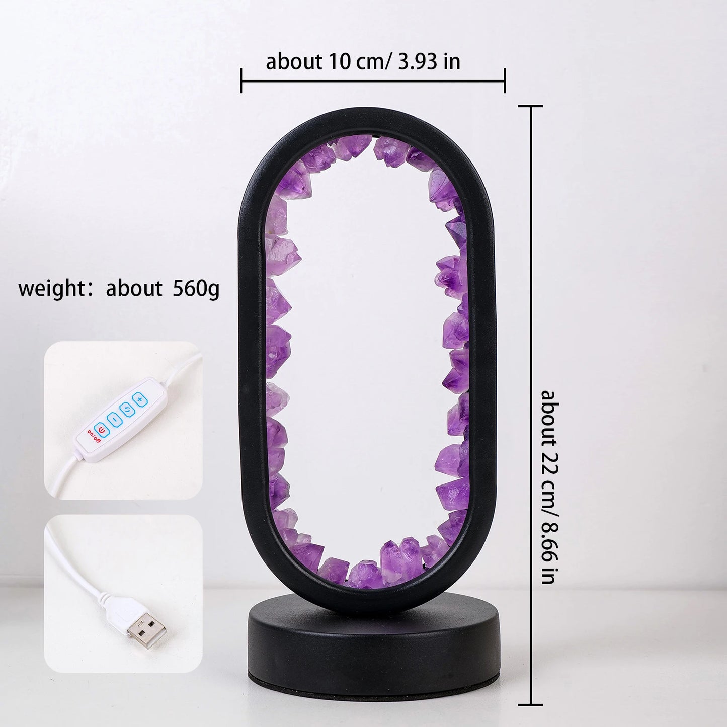 Natural Amethyst Oval Night Light