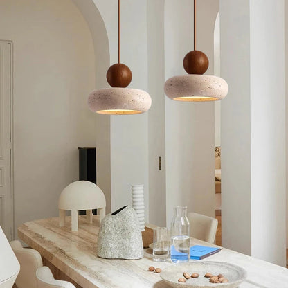 Auralith Stone Halo Pendant Light