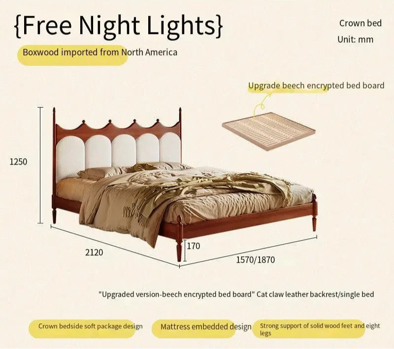 CrownRest™ Solid Wood Bed