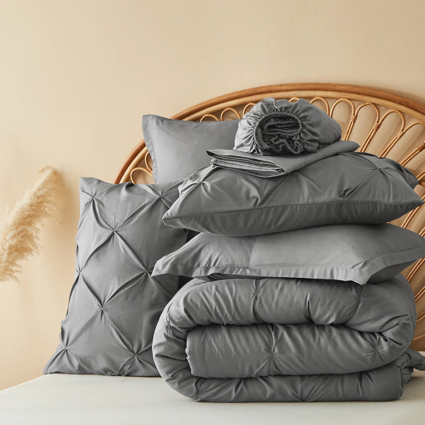 The Silver Pleat Comforter Set