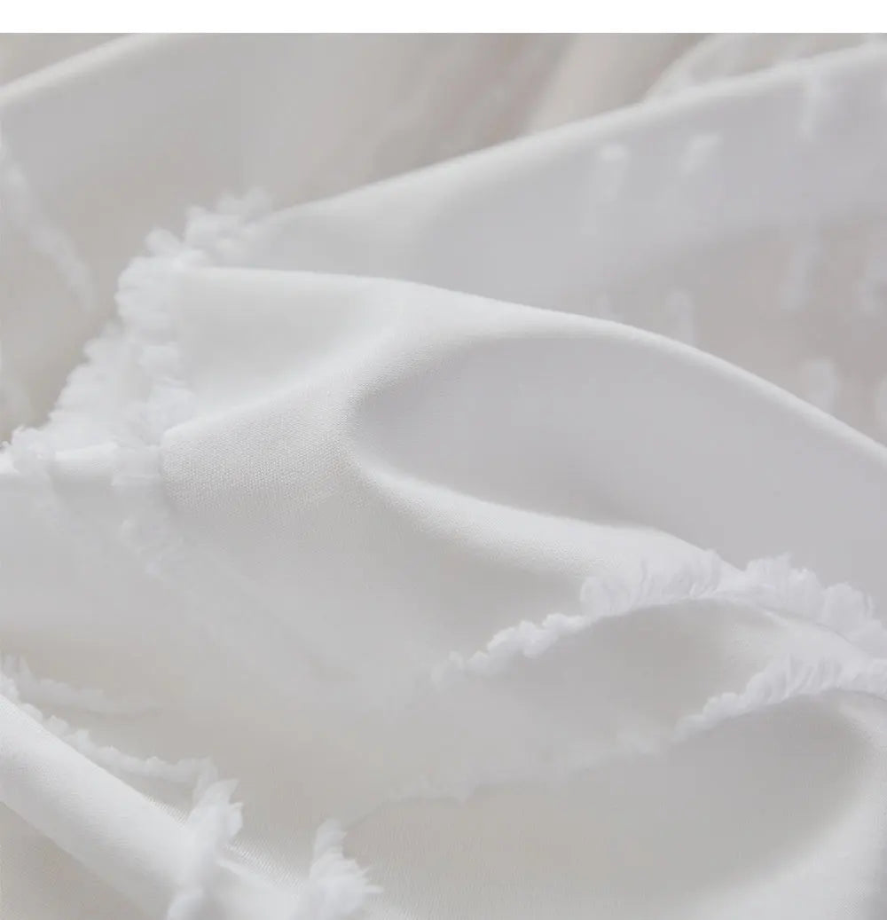 Midnight Grid Textured Boho Duvet Set