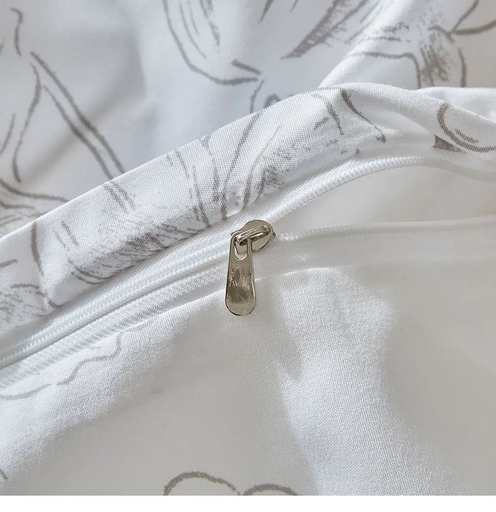 Moonlit Blossom Pom-Pom Duvet Set