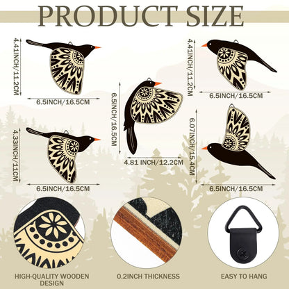 Spirit Birds of Harmony Wall Art (5pcs)