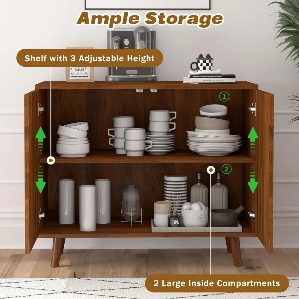 RoyalCraft ArcLine Modern Sideboard Cabinet Set